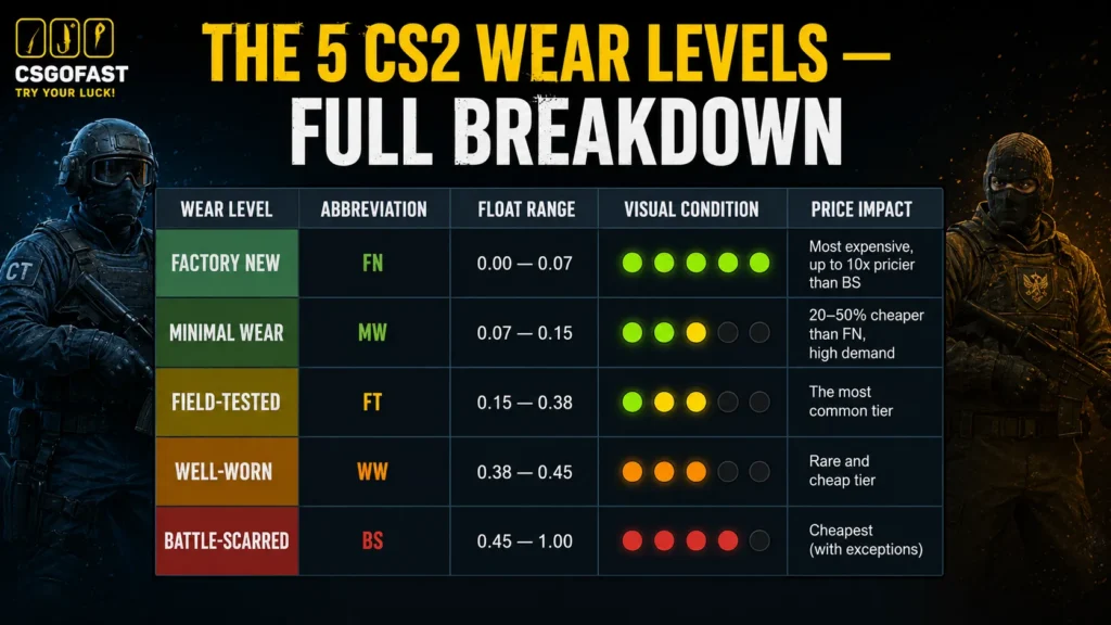 The 5 CS2 Wear Levels – Full Breakdown 