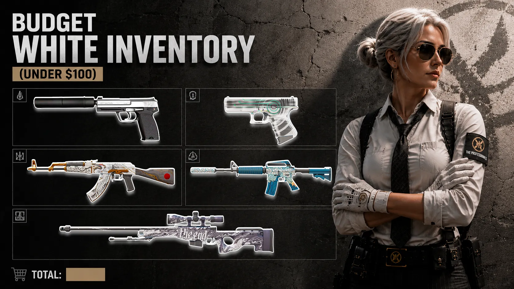 Budget white CS2 inventory under 0
