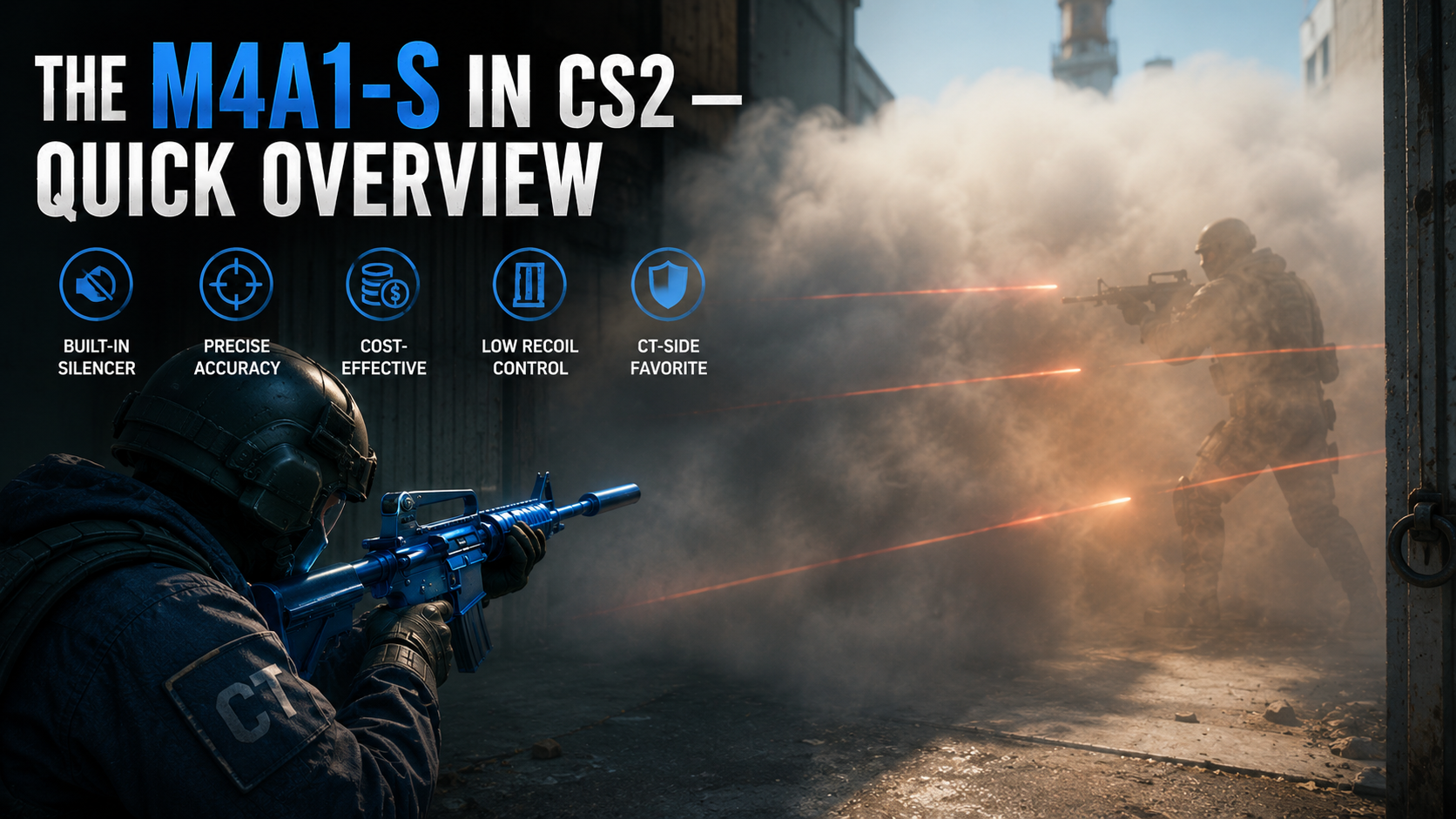 The M4A1-S in CS2 overview
